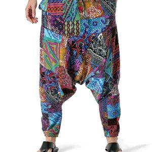 Nwot Unisex patchwork harem pants sz m